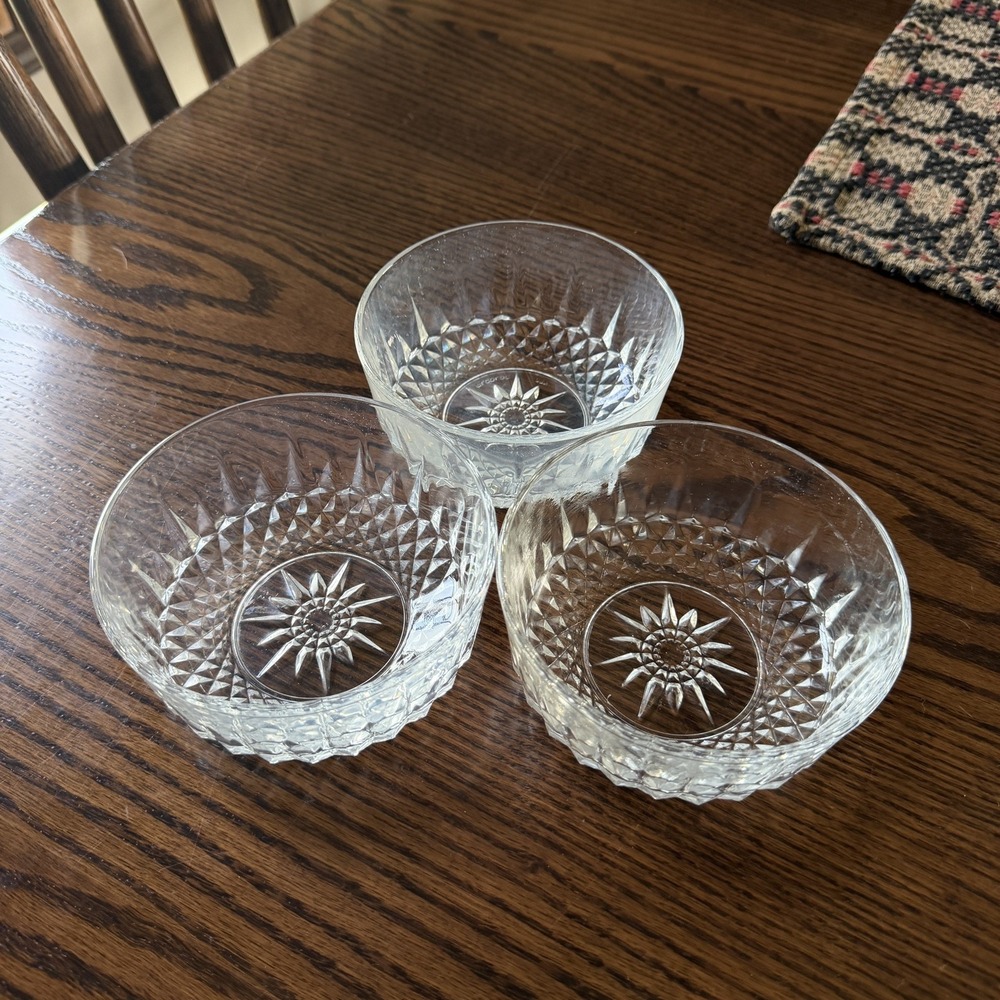 Vintage Arcoroc Bowls Salad Dessert Starburst 5" USA Replacements EUC